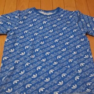 Boys Adidas all over logo print tee.
